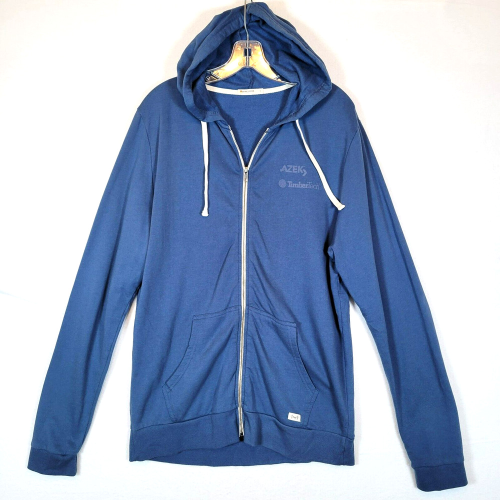 Marine Layer Mens Zip Azek Timbertek Outdoor Hoodie Size Large Blue Sustainable
